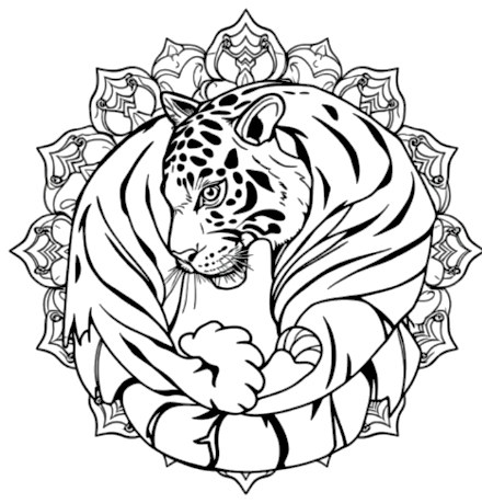A design from Tiger Mandalas
