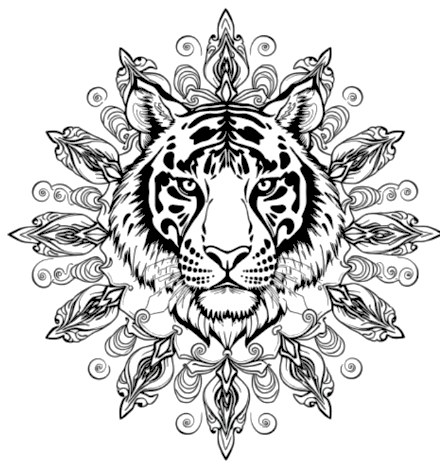 A design from Tiger Mandalas
